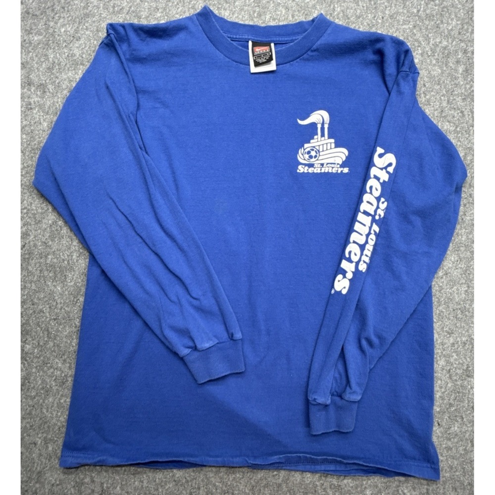 Nike St Louis Steamers MISL Soccer Long Sleeve Shirt Blue Mens Large